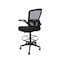 Boss Office Products Deluxe Drafting Chair, Black Frame, Black Mesh and Fabric with Flip Arms B16366BK-BK - alternate 4